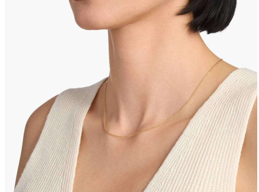 14KT Gold Necklace - Rope Design 1.25mm 18"