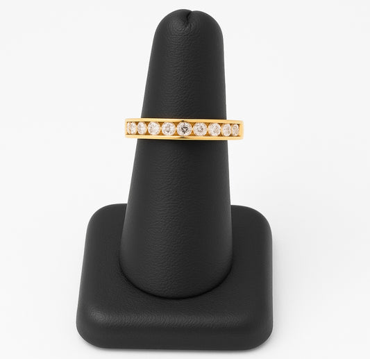 Channel Set Diamond Ring - 16 Diamonds (1.10cts) in 14KT Yellow Gold