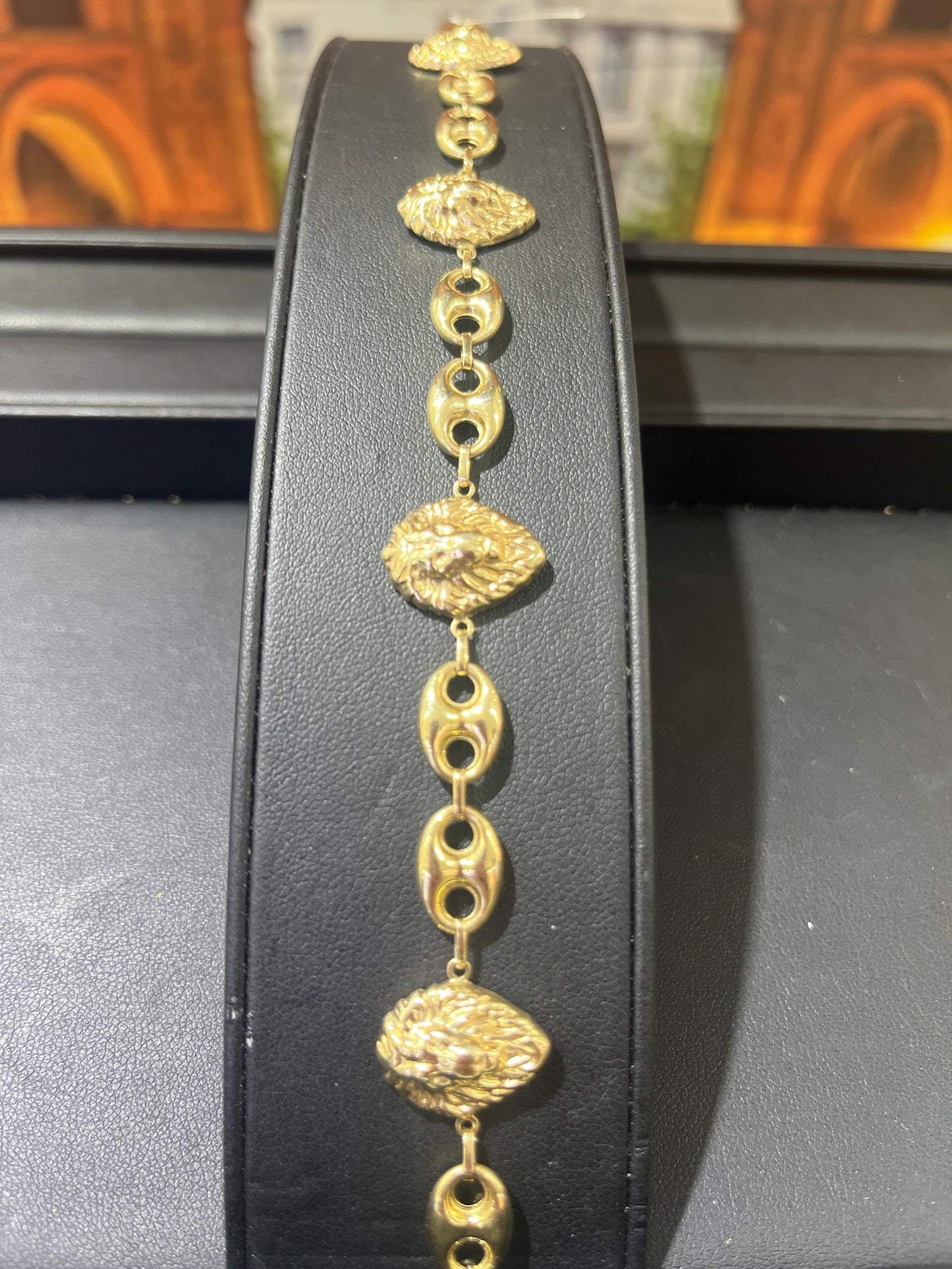 14KT Gold Bracelet - 8mm Gucci Lion Design
