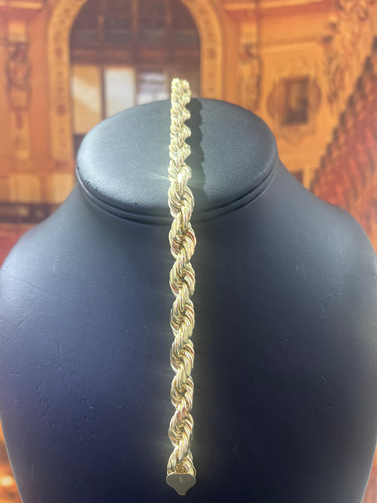 14KT Gold Bracelet - 8.5mm Rope Design