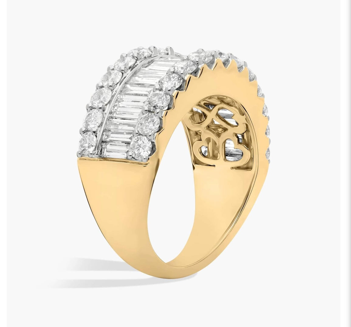 Baguette Diamond Channel Ring - Yellow Gold 2.50cts