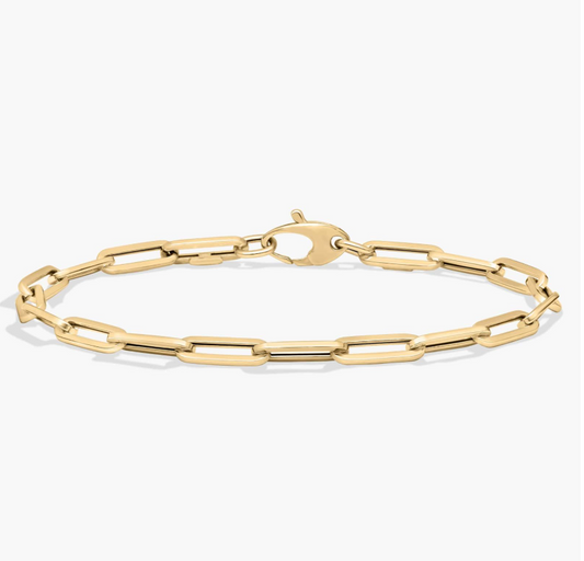 14KT Yellow Gold Bracelet - Paperclip Design (4mm)