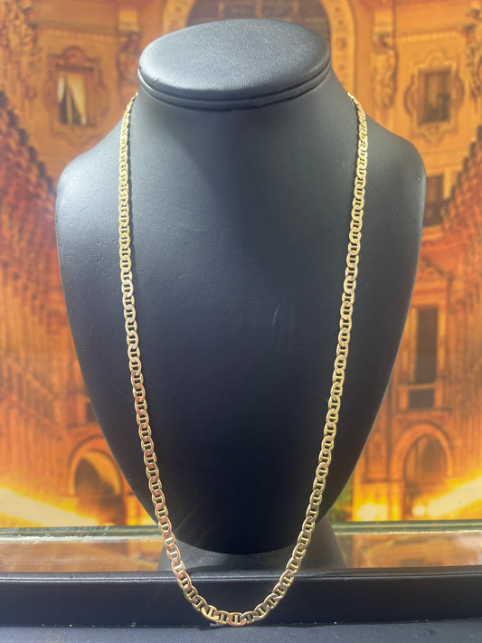 14KT Gold Chain - Flat Gucci Design 4.5mm