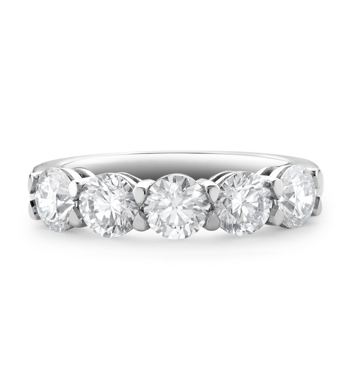 Diamond Ring - 5 Diamonds (3.00cts) in 14k White Gold