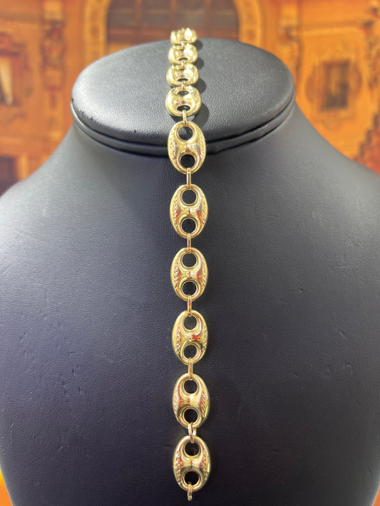 14KT Gold Bracelet - 11mm Gucci Diamond-Cut