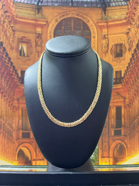 14KT Gold Necklace - 5.5mm Byzantine Design