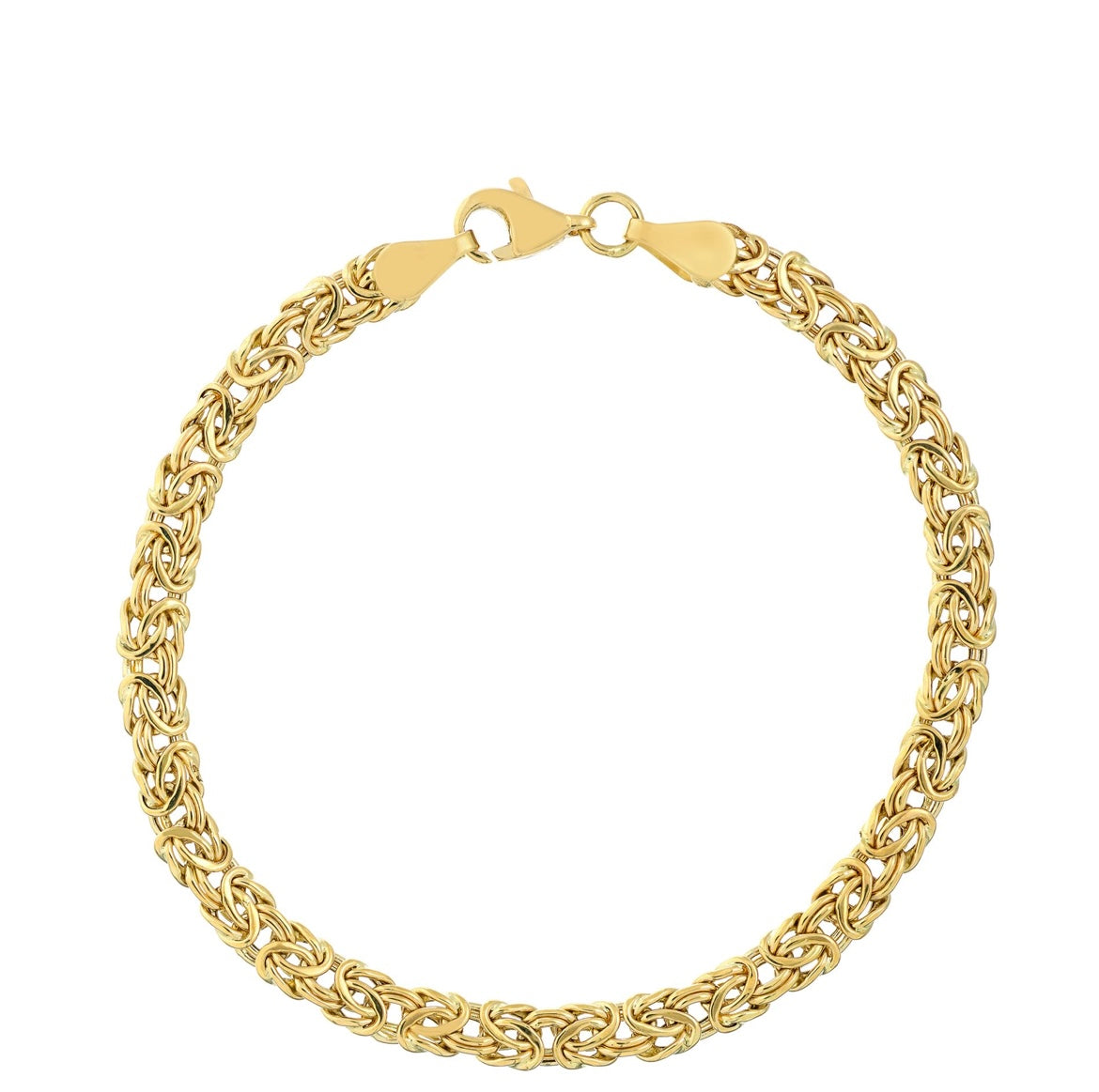 14KT Gold Bracelet - Byzantine Design 5mm 7.5”