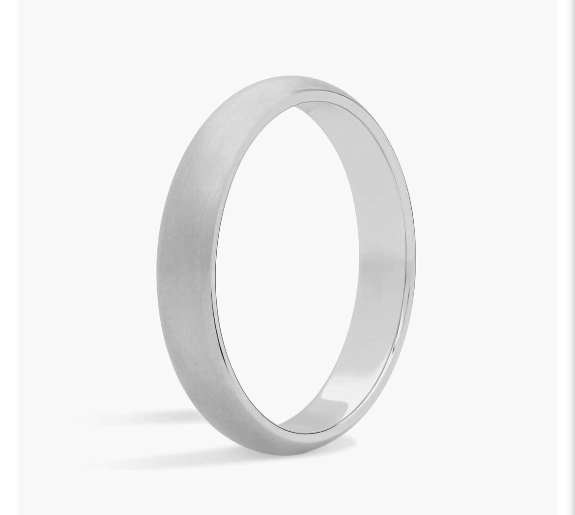 14KT White Gold Ring - Wedding Band 4mm