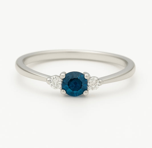 Blue Diamond Ring - 0.50cts set in 14k White Gold