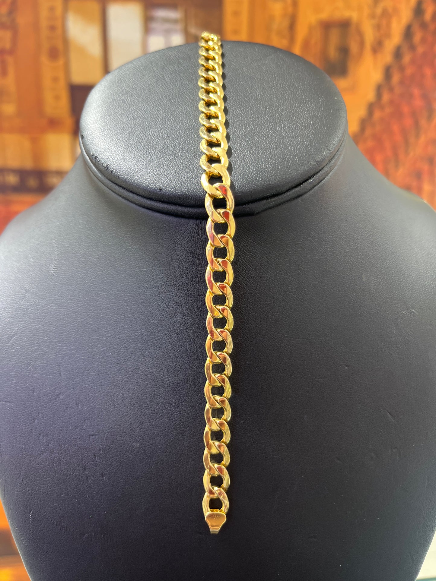14KT Gold Bracelet - 7mm Flat Cuban Design