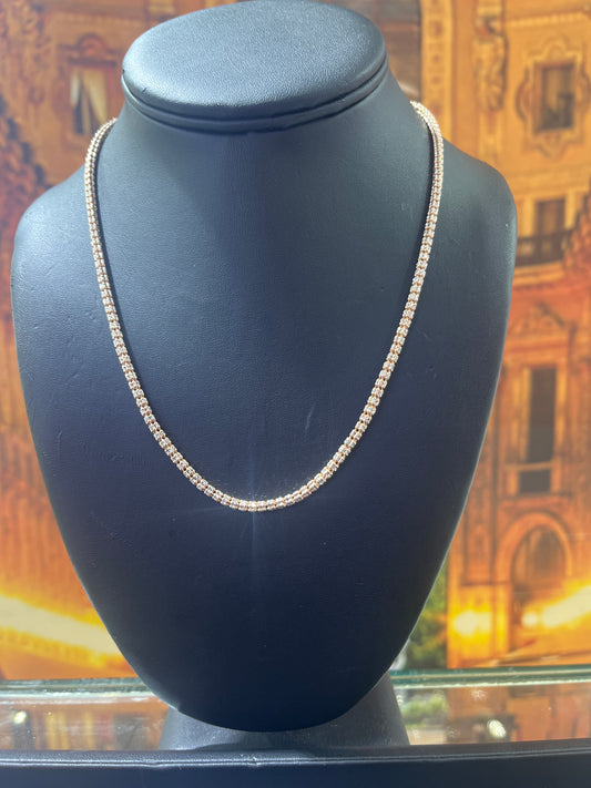 14KT Gold Chain - 3.5mm Ice Design Rose Gold