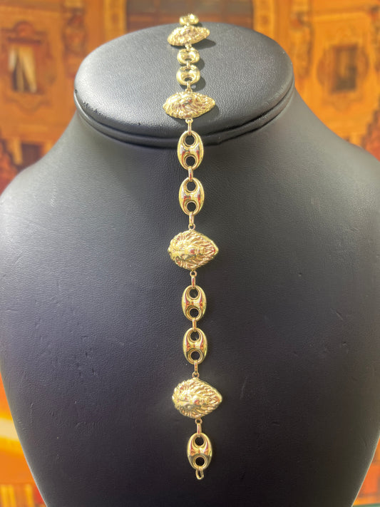 14KT Gold Bracelet - 8mm Gucci Lion Design