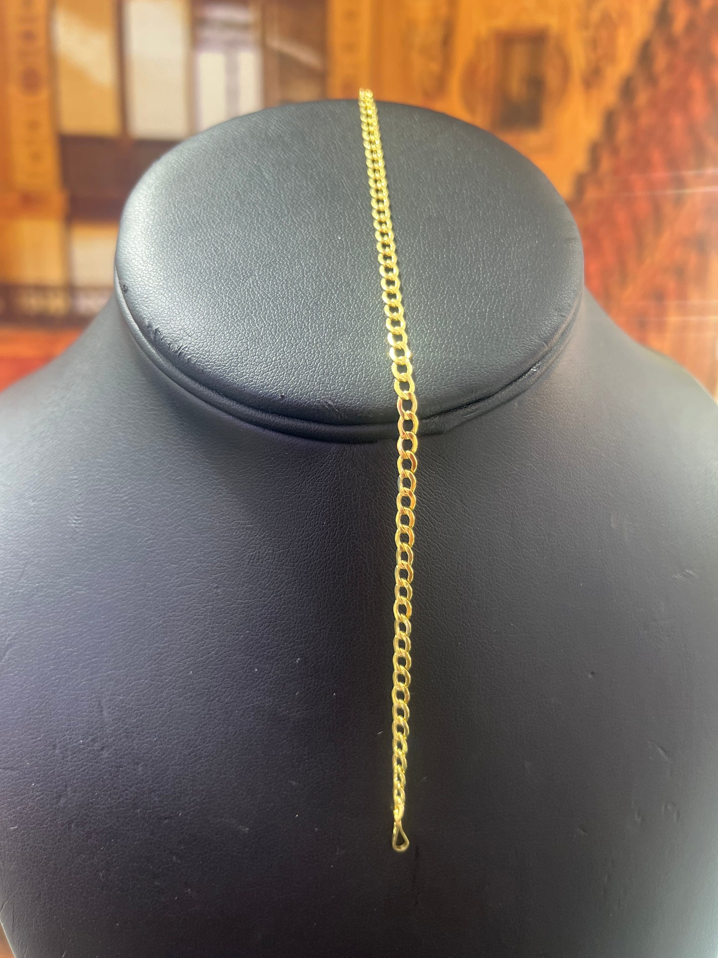 14KT Gold Bracelet - 3mm Flat Cuban Design