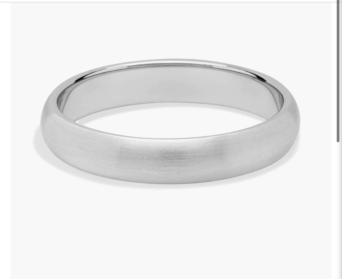 14KT White Gold Ring - Wedding Band 4mm