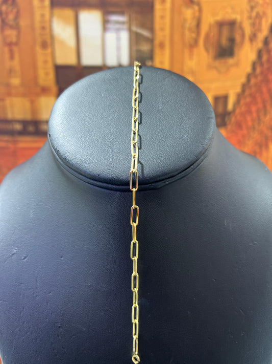 14KT Gold Bracelet - 4mm Paperclip Design