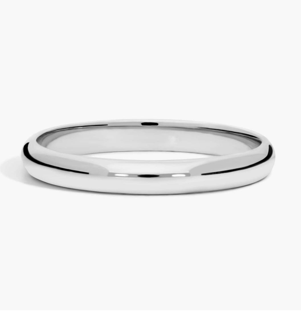 14KT White Gold Ring - Wedding Band 3mm (Custom Size)