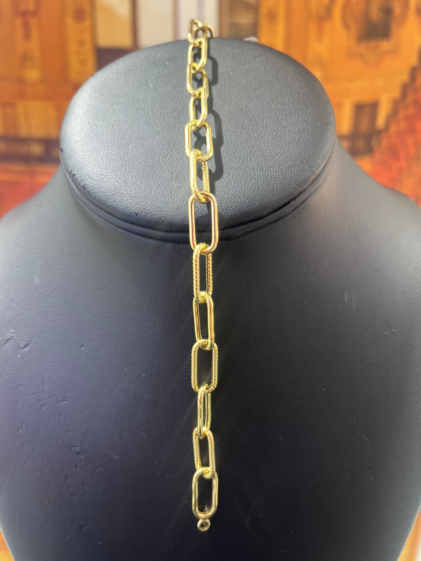 14KT Gold Bracelet - 7mm Paperclip Design