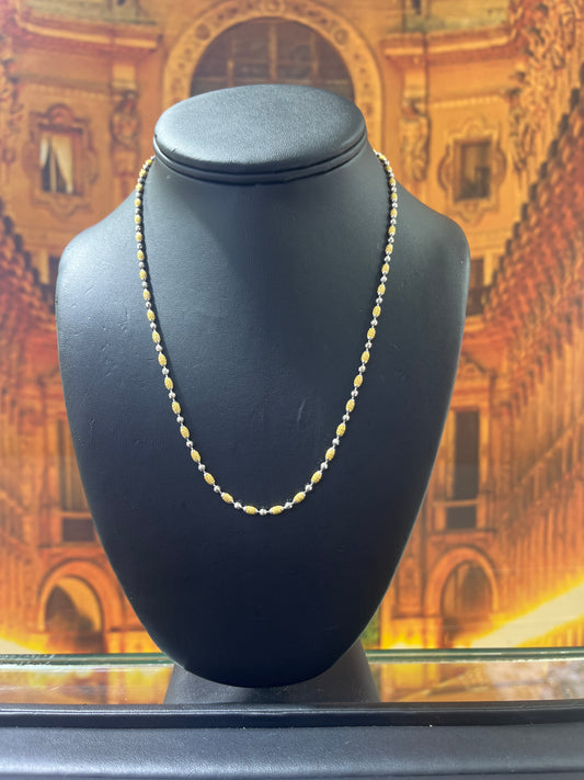 14KT Gold Chain - 3mm Two-Tone Pineapple Design