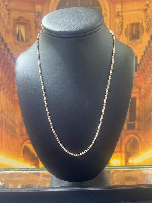 14KT Gold Chain - Ice Design 2.6mm Rose Gold