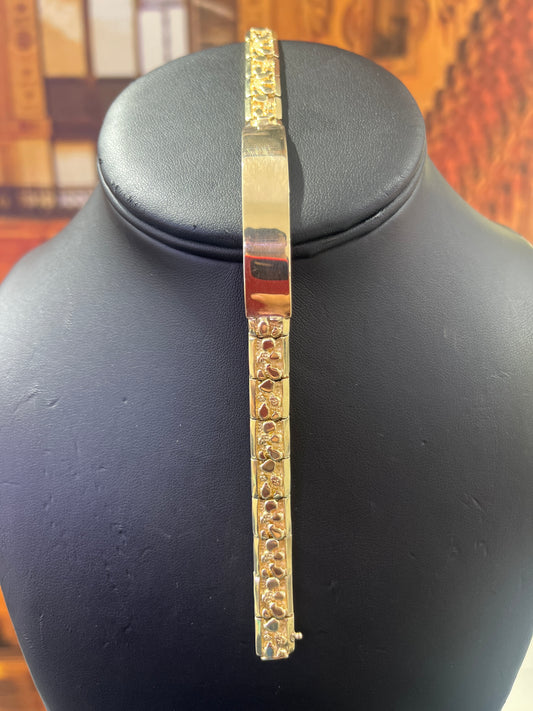 14KT Gold Bracelet -9mm Nugget Design
