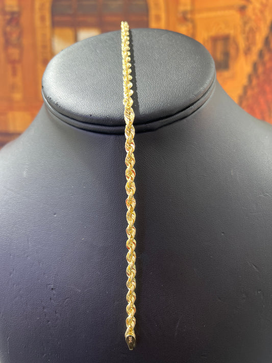 14KT Gold Bracelet - 3.5mm Rope Design