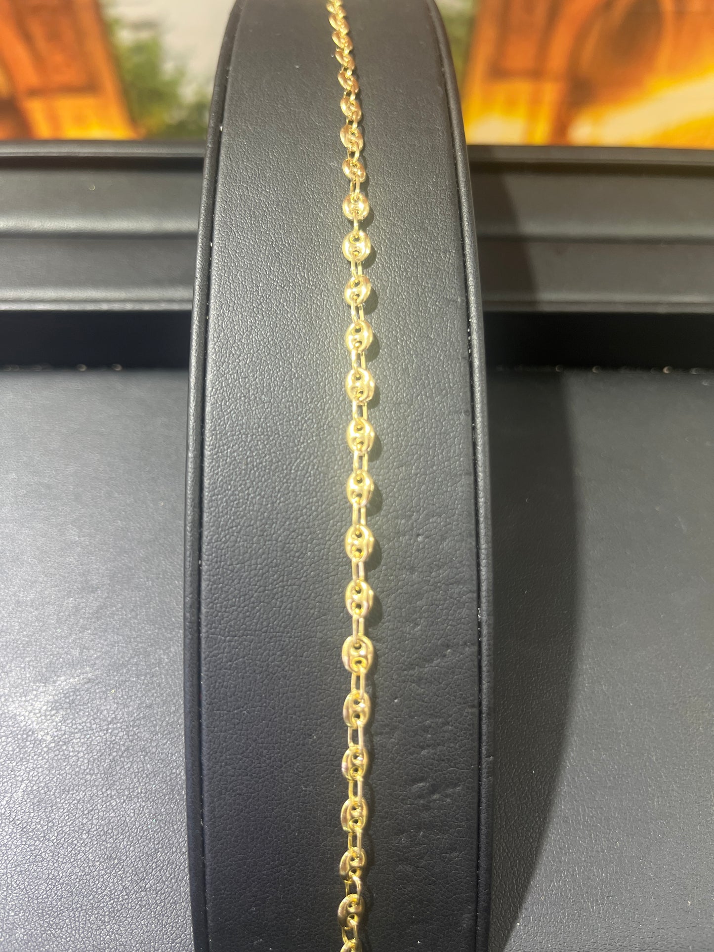 14KT Gold Bracelet - 3.5mm Gucci Design Plain