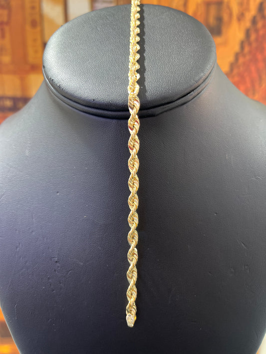 14KT Gold Bracelet -4.5mm Rope Design