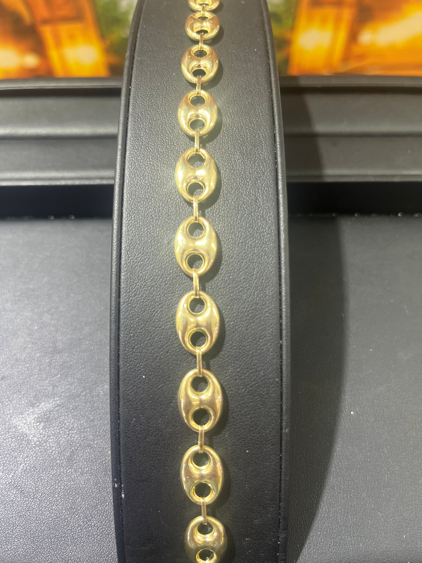 14KT Gold Bracelet - 10mm Gucci Design Plain