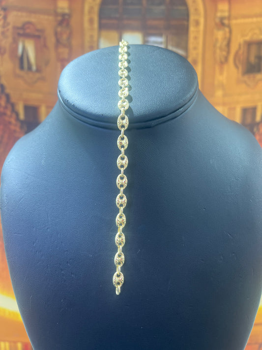 14KT Gold Bracelet - 5mm Gucci Design Diamond-Cut