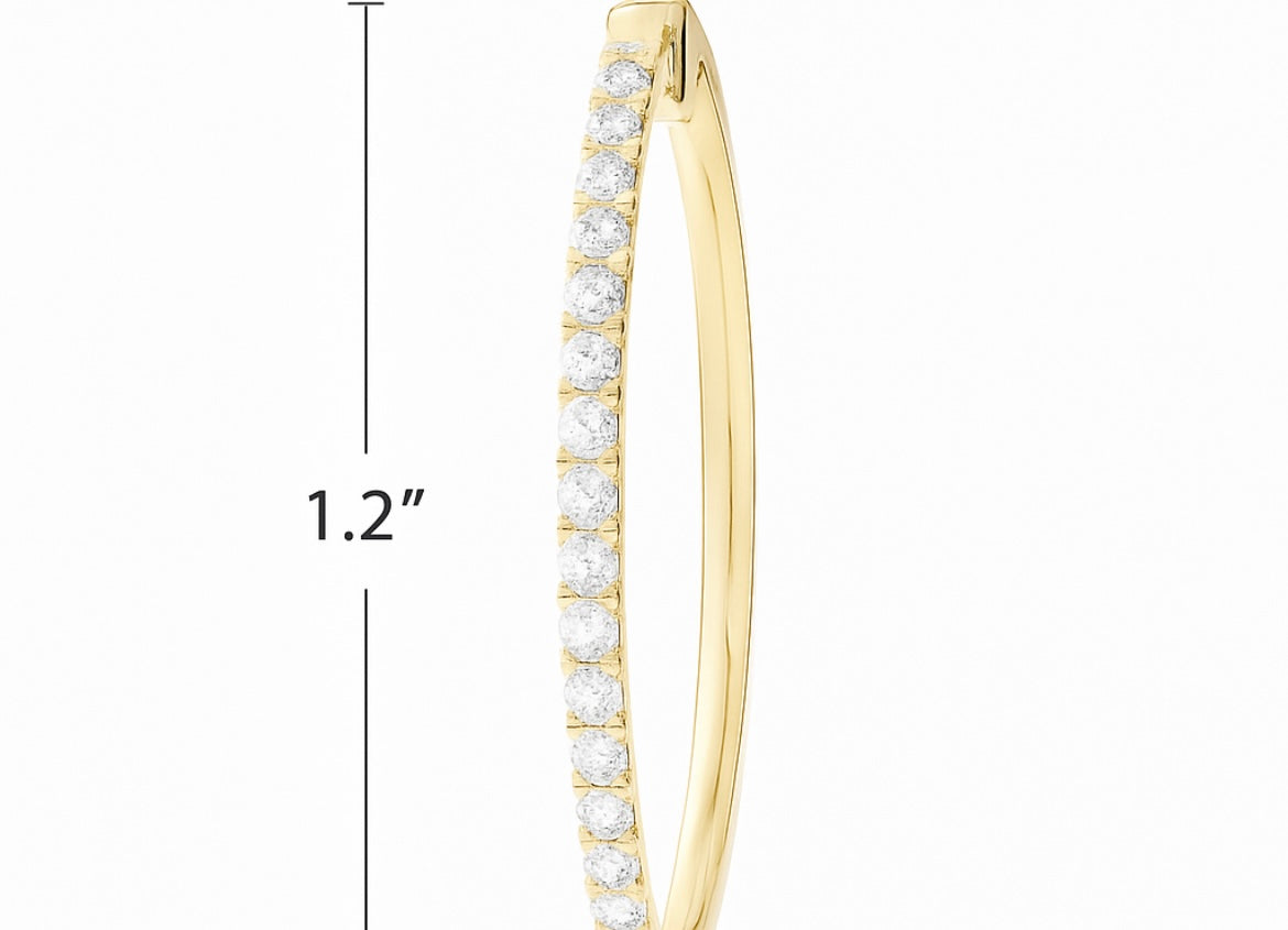 Diamond Hoop Earrings - Inside Out Design (2.50cts) in 14KT Yellow Gold