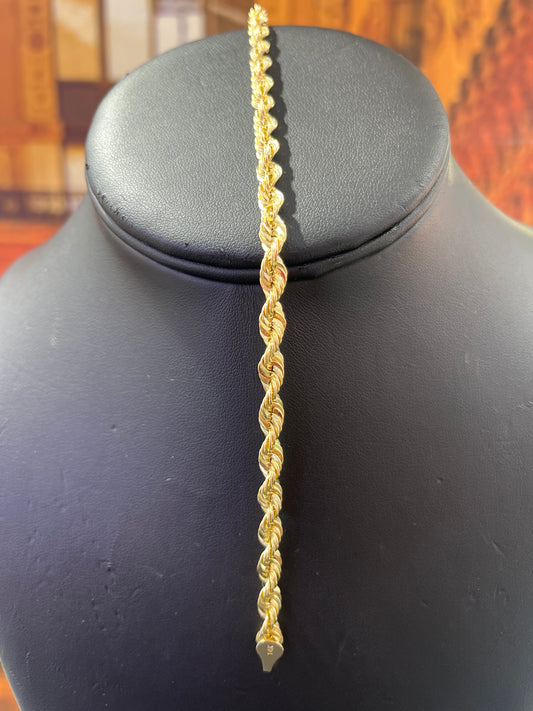 14KT Gold Bracelet - 5mm Rope Design