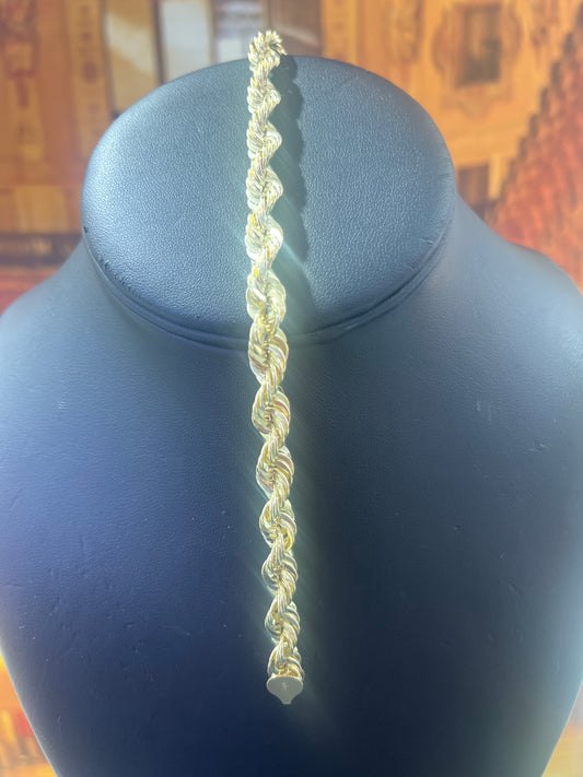 14KT Gold Bracelet - 7.5mm Rope Design