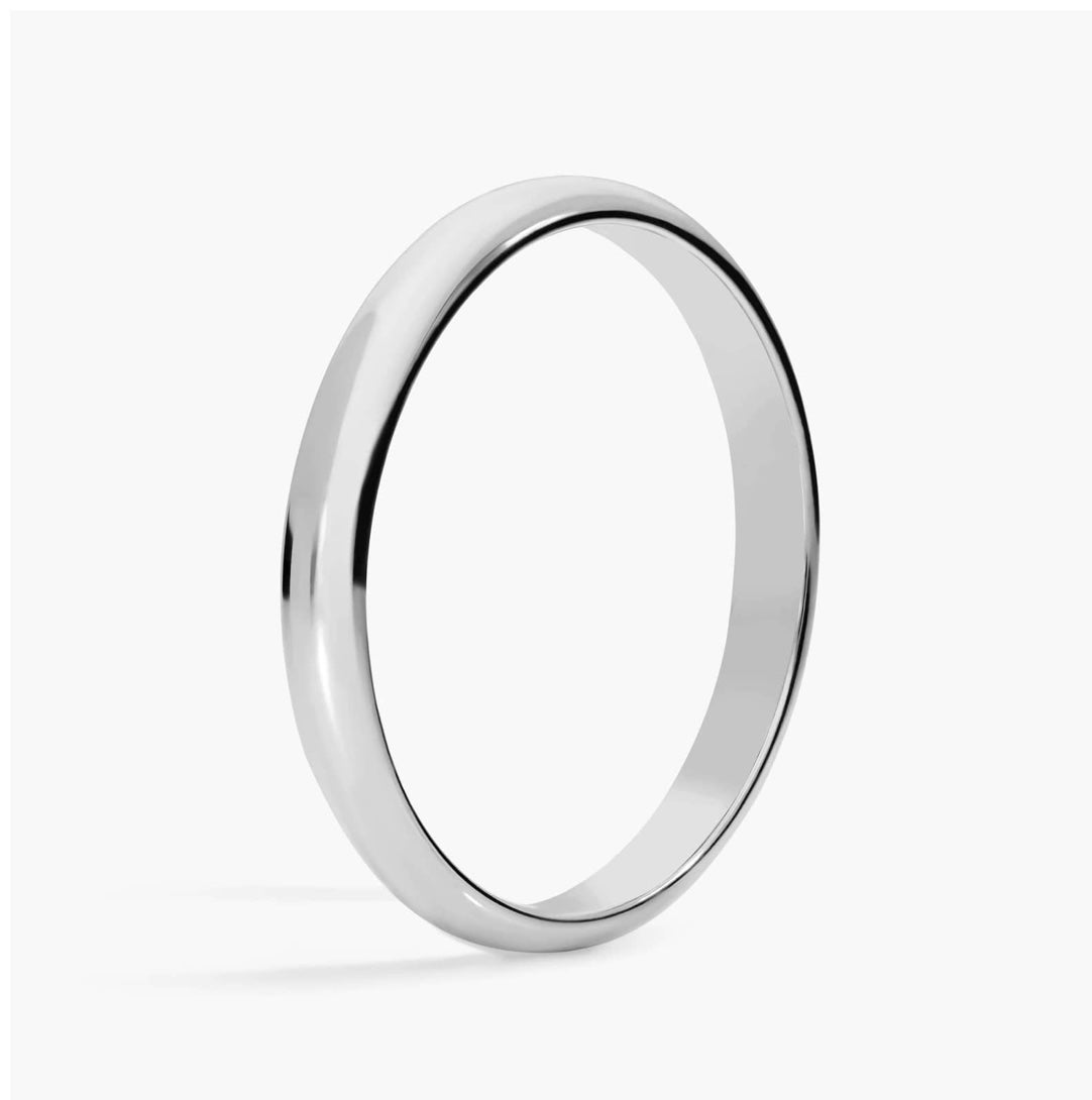 14KT White Gold Ring - Wedding Band 3mm (Custom Size)