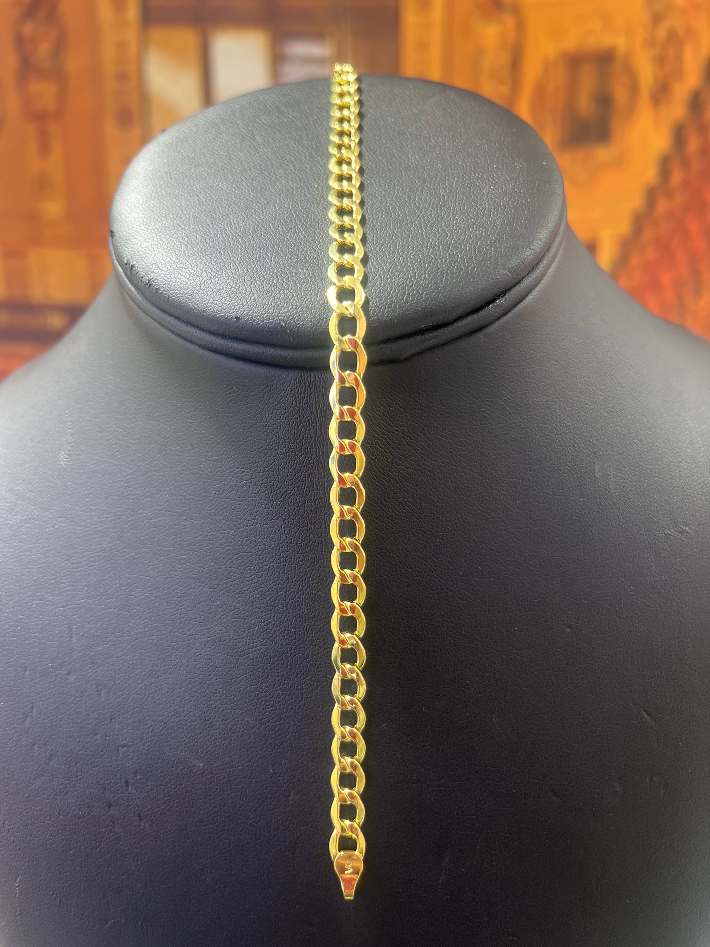 14KT Gold Bracelet - 5.2mm Flat Cuban Design