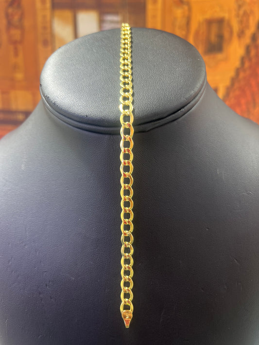 14KT Gold Bracelet - 5.2mm Flat Cuban Design