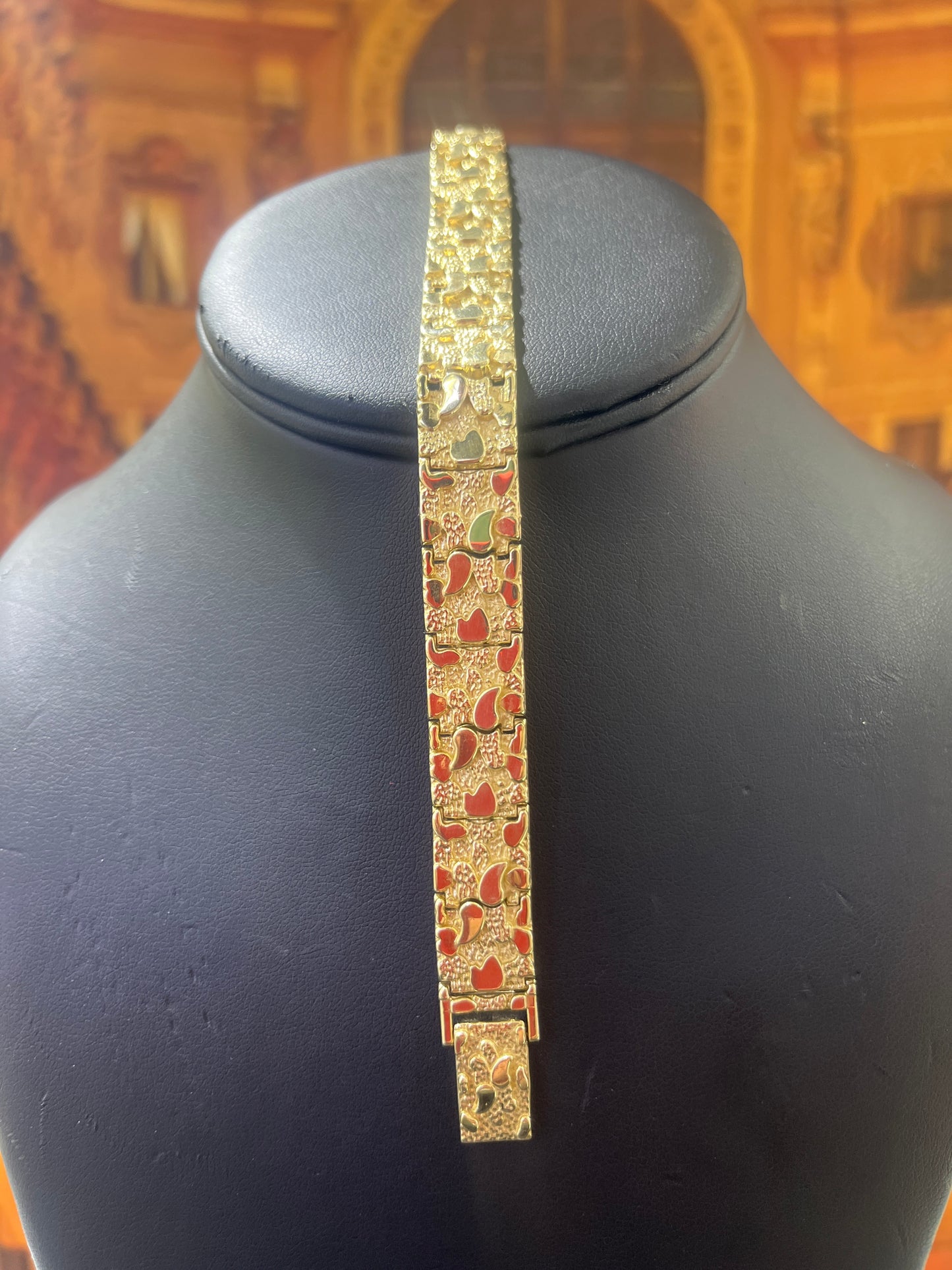 14KT Gold Bracelet -12mm Nugget Design