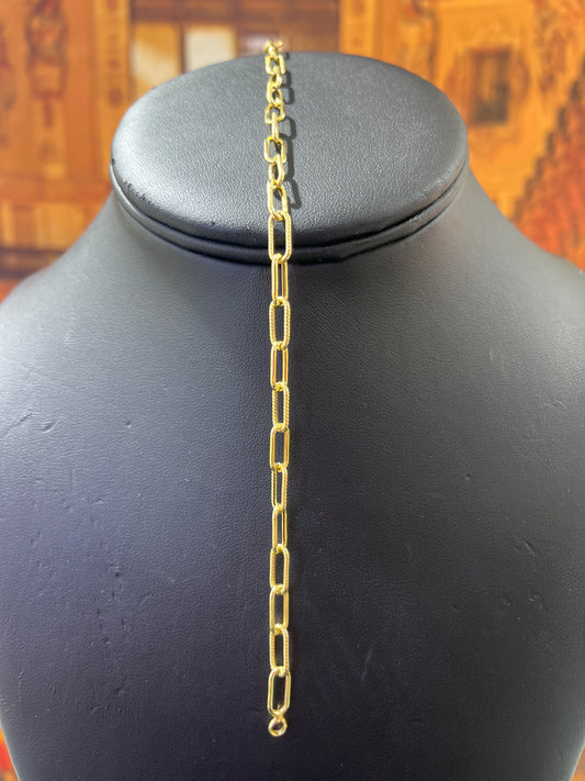 14KT Gold Bracelet - 4.5mm Paperclip Design