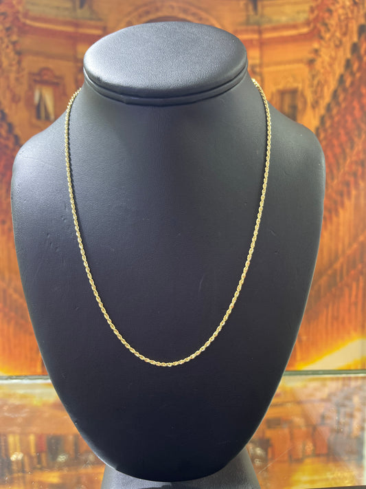 14KT Gold Chain - Rope Design 2mm