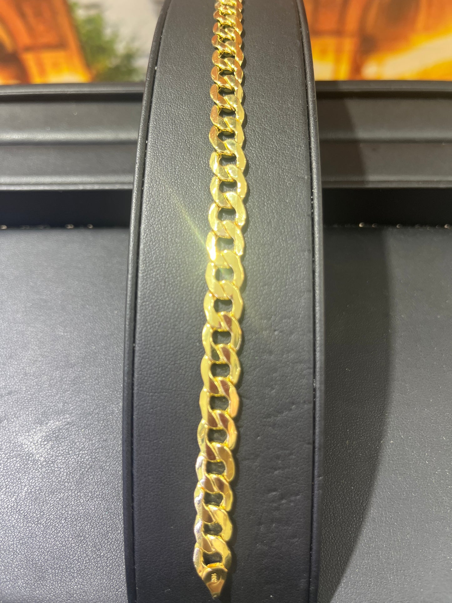 14KT Gold Bracelet - 7.5mm Flat Cuban Design