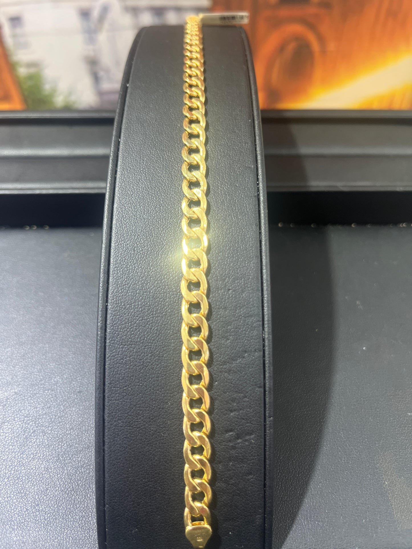 14KT Gold Bracelet - 6mm Flat Cuban Design