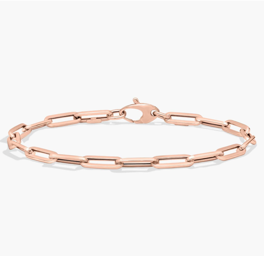 14KT Rose Gold Bracelet - Paperclip Design