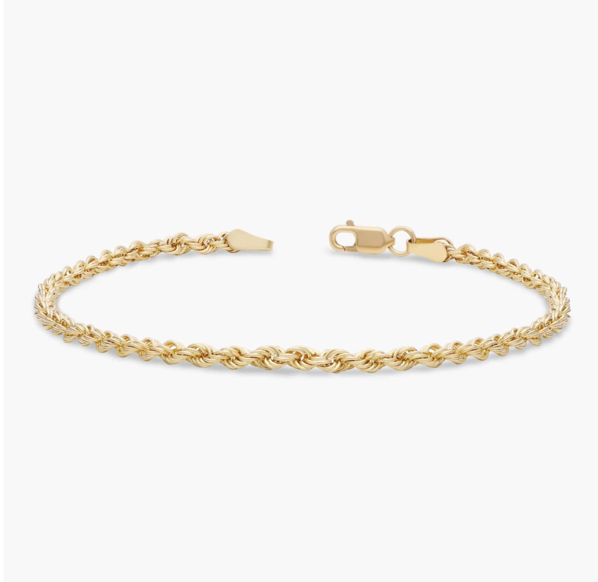 14KT Gold Bracelet - Rope Design 2.5mm