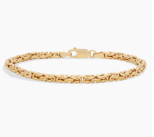 14KT Gold Bracelet - Byzantine Design (3.2mm)