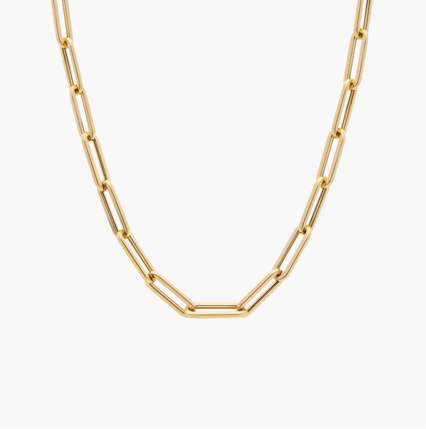 14KT Gold Necklace - Paperclip Design 18" 4mm
