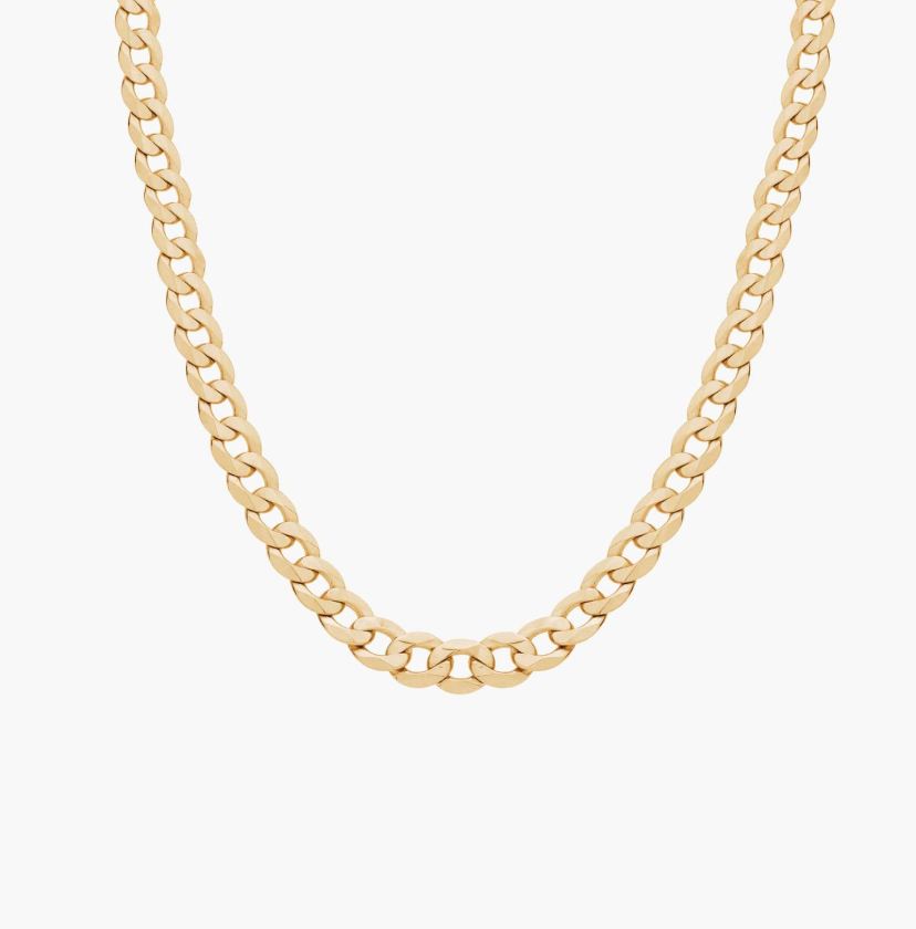 14KT Gold Chain - Flat Cuban Design 4.75mm 18"