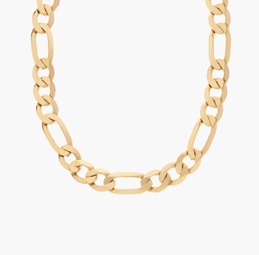 14KT Gold Chain - Figaro Design 8.75mm 20"