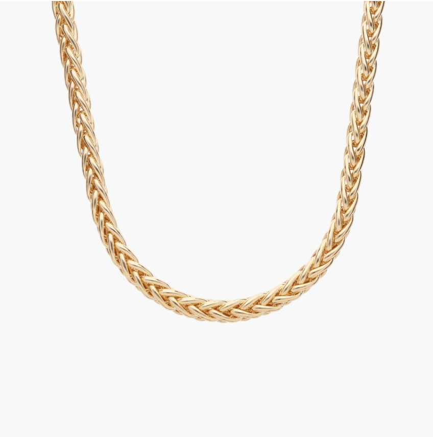 14KT Gold Necklace - Wheat Design 3.1mm 20"