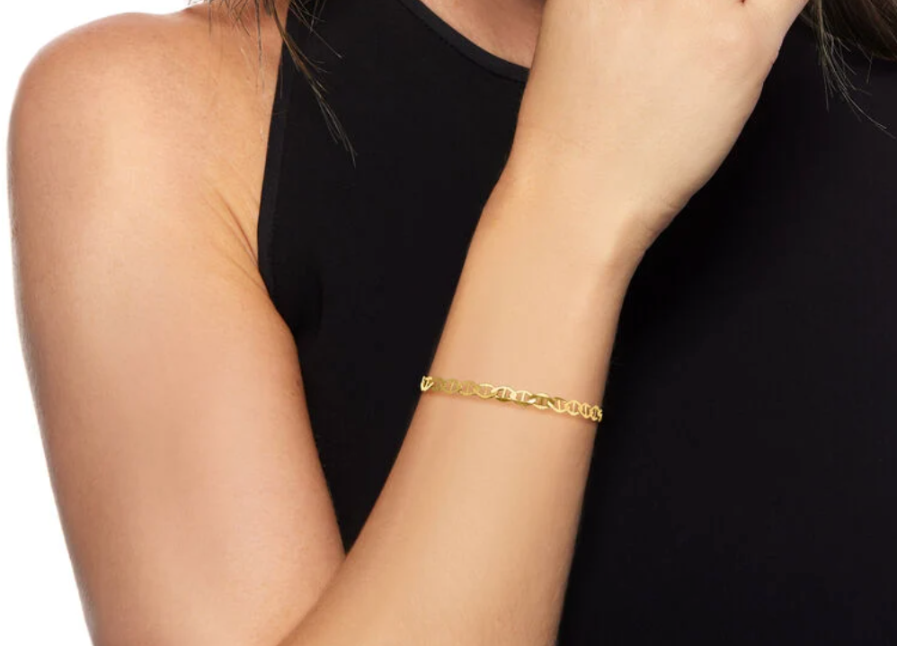 14KT Gold Bracelet - Mariner Link Design 8"