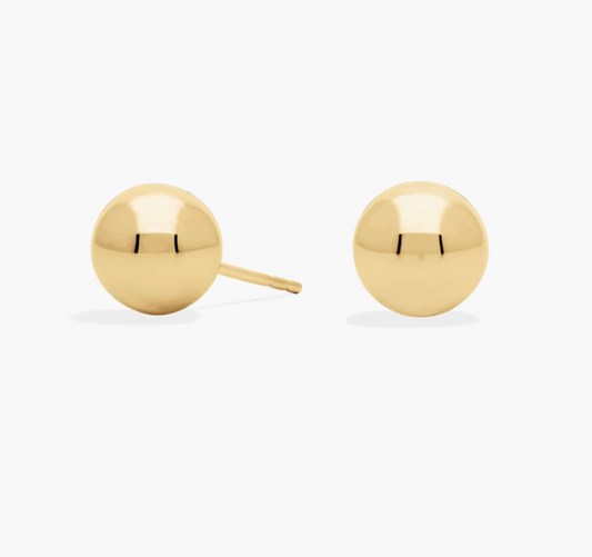 14KT Gold Stud Earrings - Ball Design (8mm)