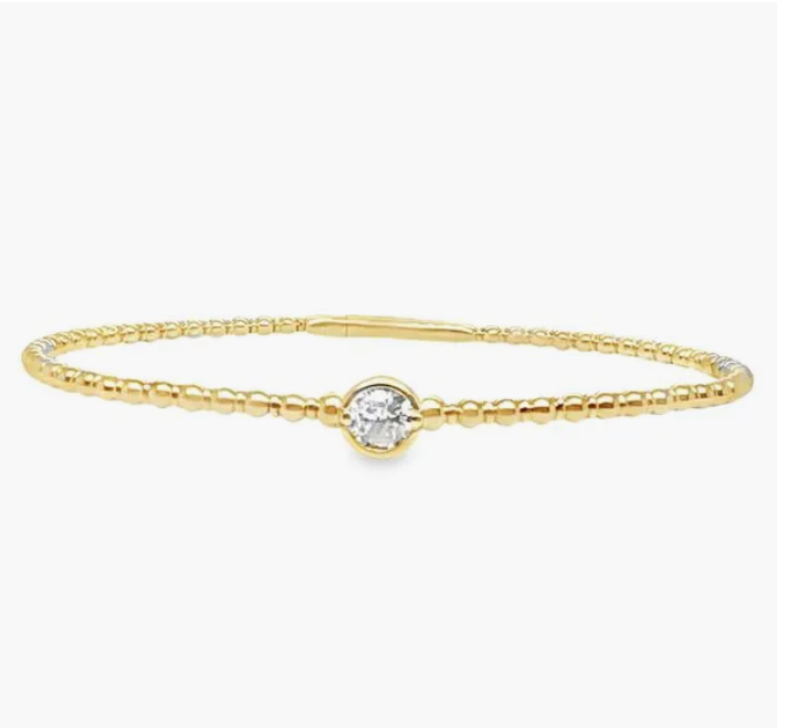 Diamond Flex Bracelet - Bezel Design (0.50cts) in 14KT Yellow Gold